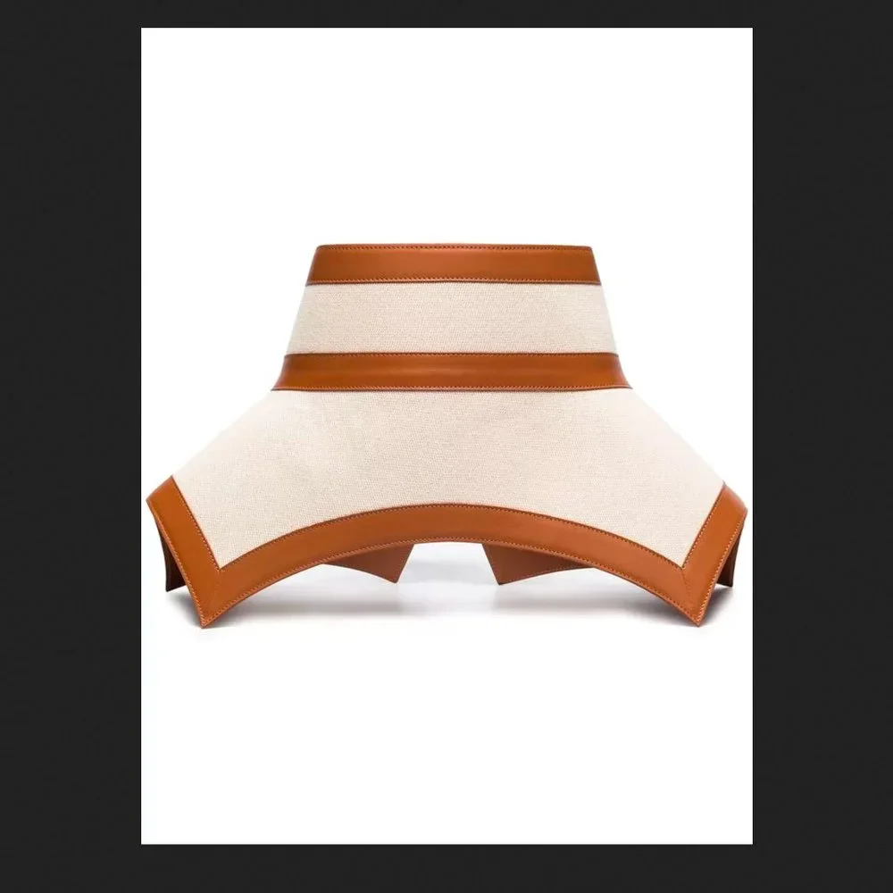 RARE NWT LOEWE Tan Canvas & Leather Obi Belt